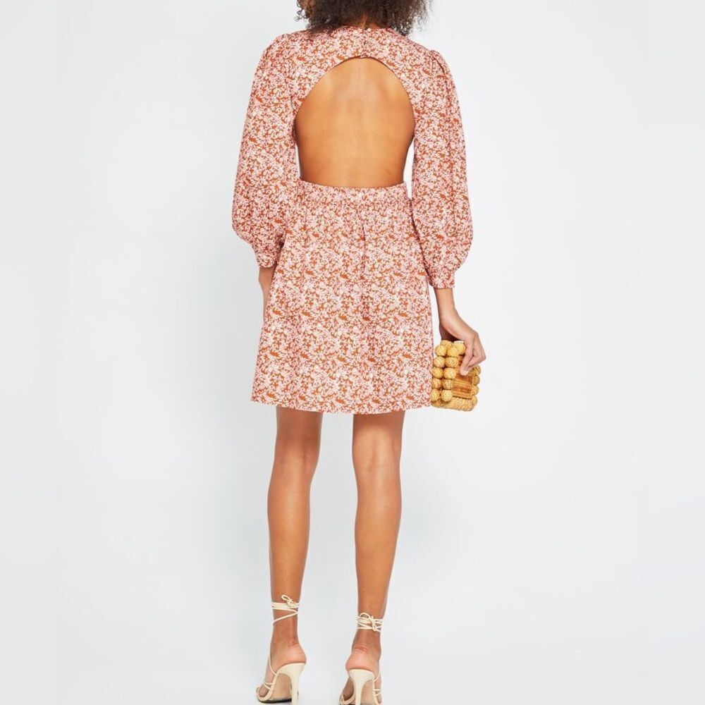 O.P.T. Orange Paisley Cut Out Long Sleeve Dress - Picture 3 of 12
